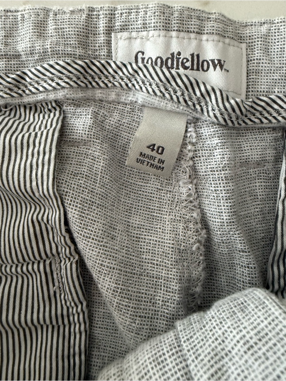 Goodfellow & Co Light Gray Linen Blend Men’s Shorts Size 40, 7” Inseam - Picture 3 of 7